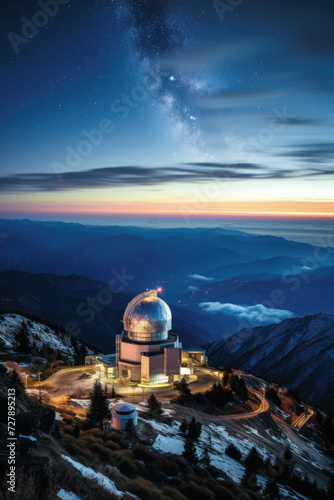 Observatory under starry night sky offering a blend of science and serene beauty ideal for education and astrotourism