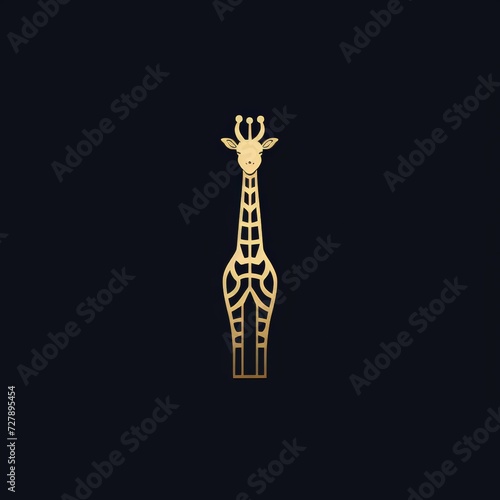 Flat logo vector logo of giraffe stylish flat giraffe logo for a fashion brand, highlighting uniqueness and sophistication © NI
