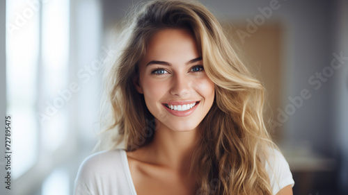 Free Download Creative portrait a smiling woman - GFXLoad