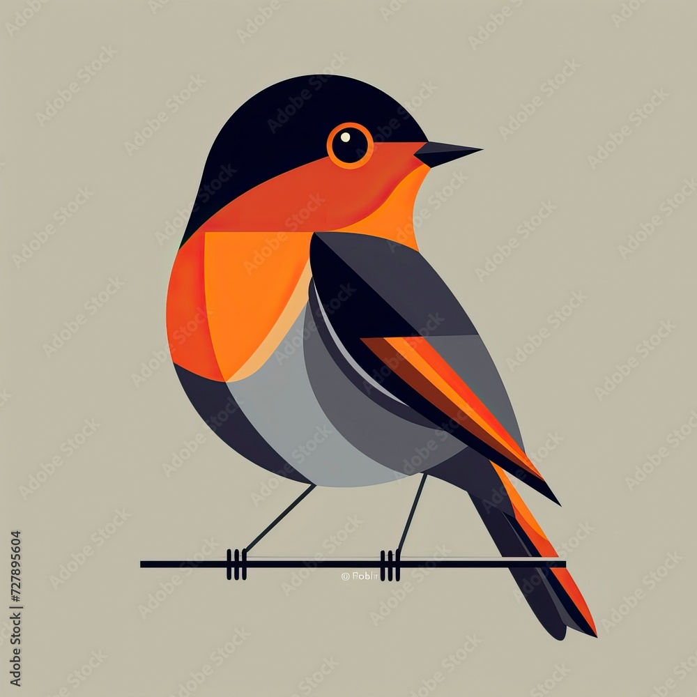 Fototapeta premium flat vector logo of animal Robin Vector image, White Background