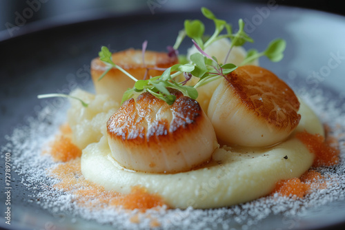 Seared Scallops Over Mashed Potatoes