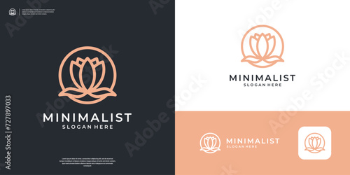 Flower lotus logo design vector illustration