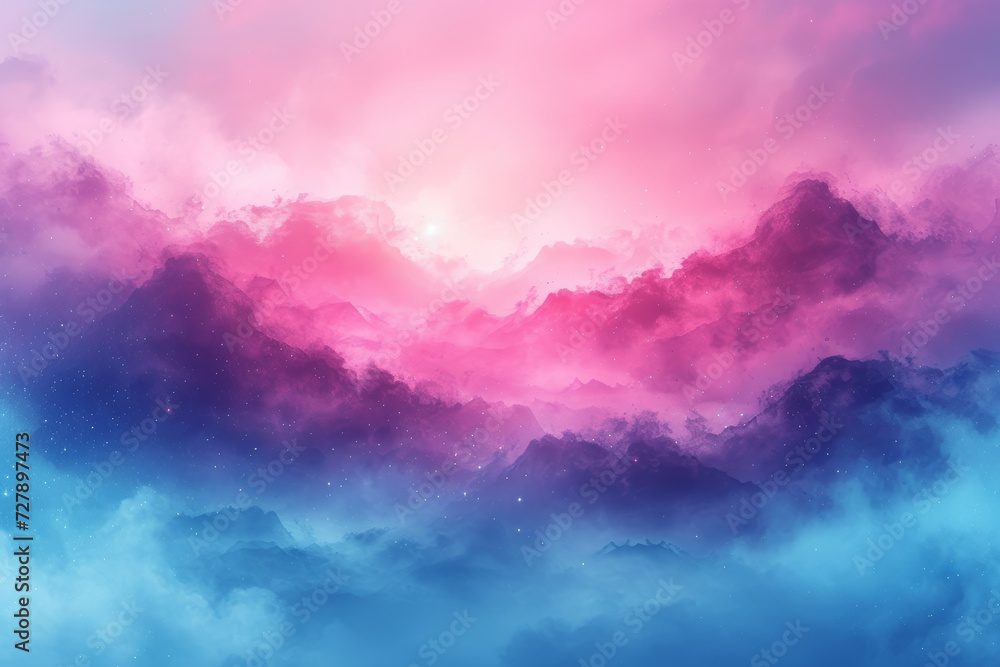 Obraz premium A dreamy watercolor background with soft pastel hues, creating an ethereal and romantic atmosphere. Concept of watercolor dreams. Generative Ai.