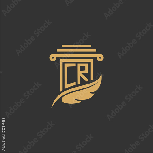 CR Initials Law Firm Logo Design Lawyer Justice Attorney Law Logo Vector