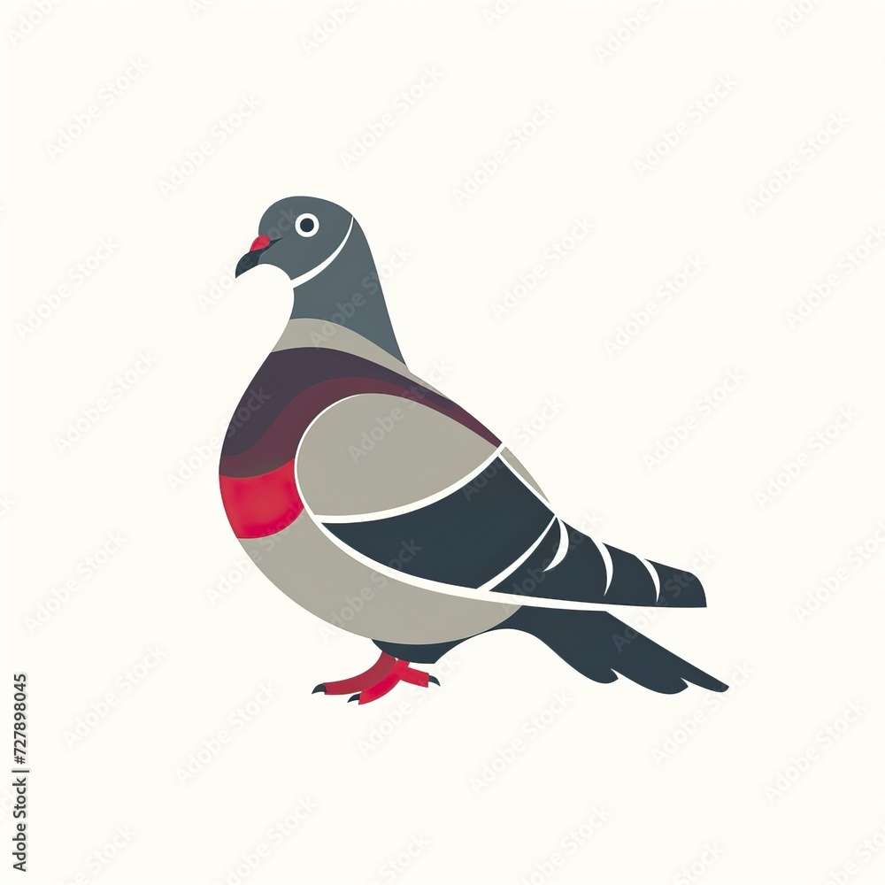 Fototapeta premium flat vector logo of animal Pigeon Vector image, White Background