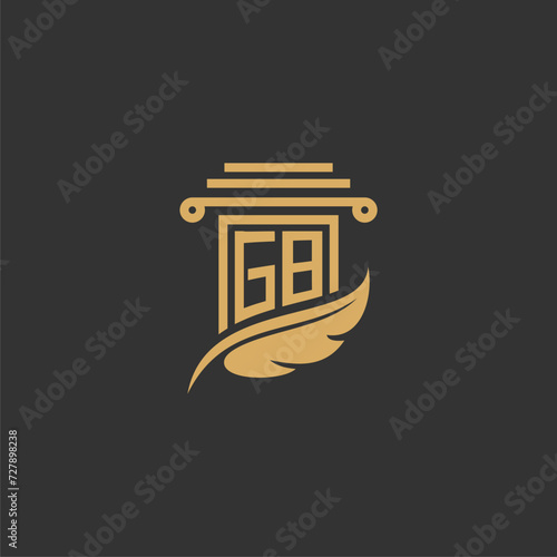 GB Initials Law Firm Logo Design Lawyer Justice Attorney Law Logo Vector photo