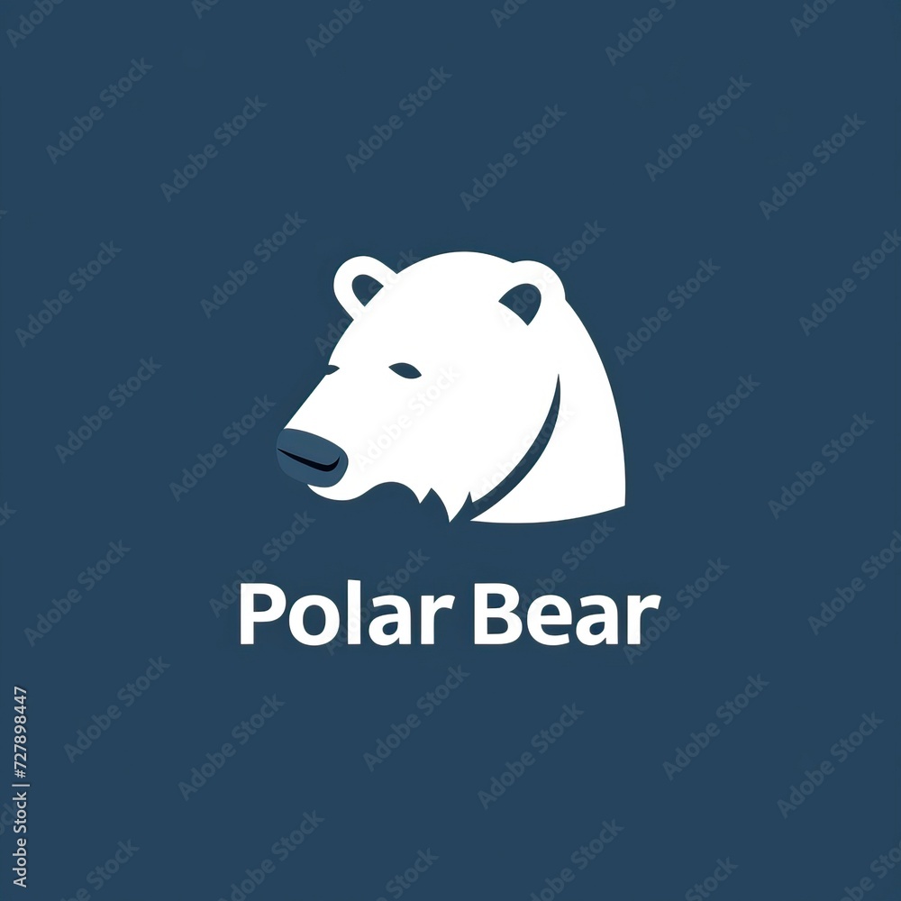 Fototapeta premium flat vector logo of animal Polar Bear Vector image, White Background