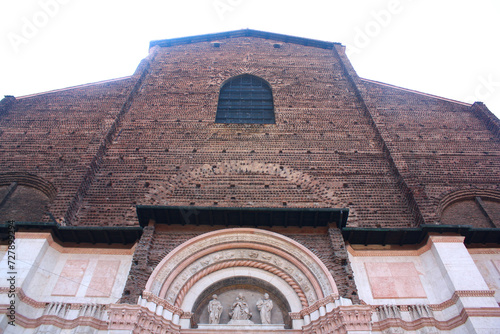 Bologna Cathedral (Basilica di San Petronio) on Piazza Maggiore in Italy photo