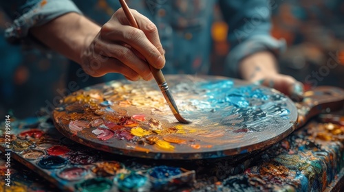 Creative Hobbies, Artist at work, whether painting, writing, or playing a musical instrument, showcasing creative pursuits