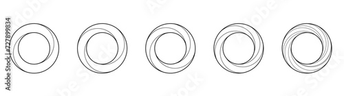 Optical illusion circle vector set. PNG Impossible shapes line art collection