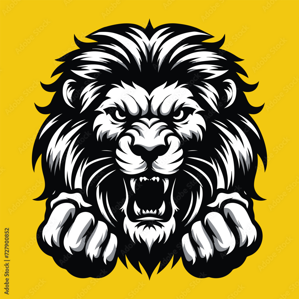 Obraz premium Tiger head boxing style vector logo illustration.