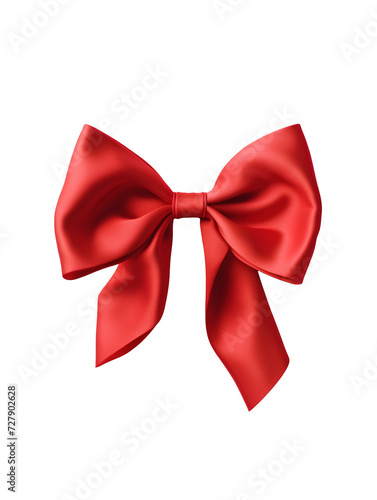 a red bow with a white background