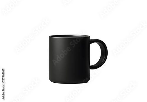 a black mug with a handle
