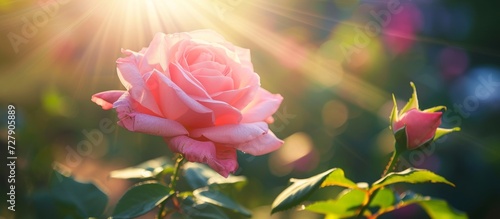 Beauty: Marvel at the Gorgeous Pink Rose Blooming Under the Bright Sun