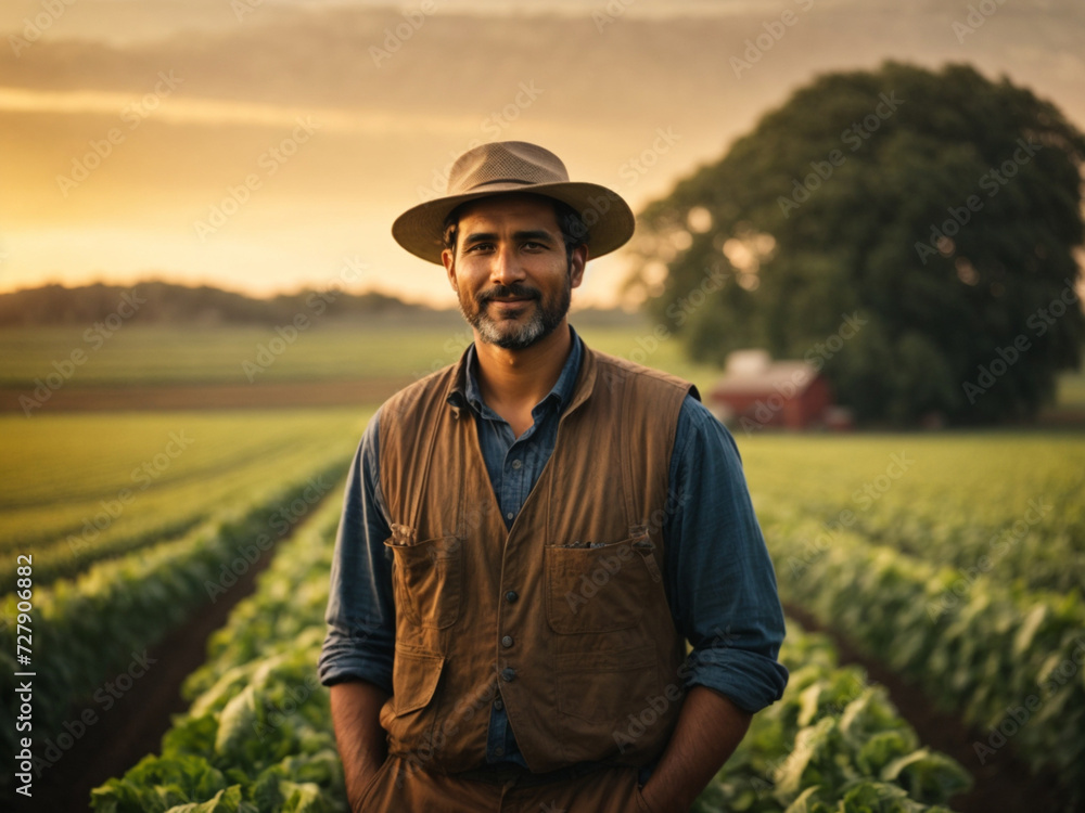 Harvest Harmony: Portrait of a Farmer in the Fields during the Abundant Harvest Season, Embracing the Essence of Agriculture, Generative AI. Harvest Harmony: Portrait of a Farmer in the Fields during the Abundant Harvest Season, Embracing the Essence of Agriculture, Generative AI.