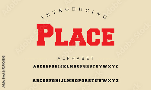 Classic college font. Vintage sport font in american style for football, baseball or basketball logos and t-shirt. Athletic department typeface, varsity style font