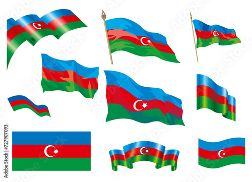 Azerbaijan Republic flag vwctor line