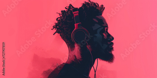 men with headphones artistic portrait photo