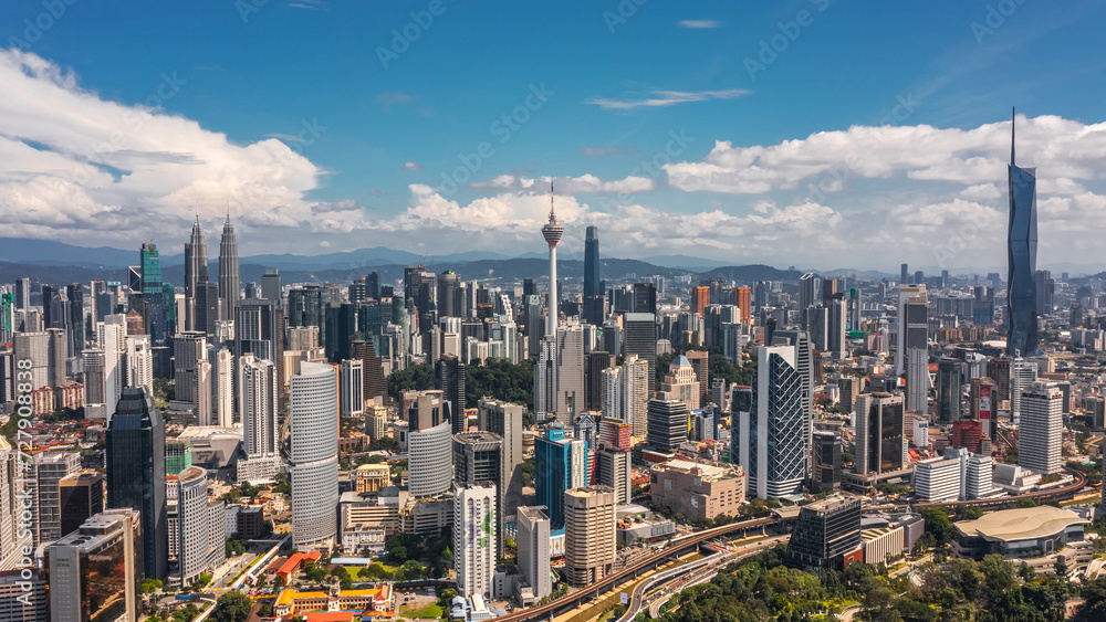 Cityscape of Kuala Lumpur on a sunny day. Aerial view Cityscape of Kuala Lumpur on a sunny day. Aerial view