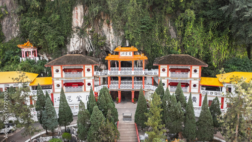 Aerial view of Perak Cave Temple in Ipoh photo