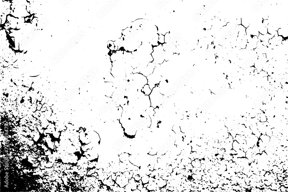 Obraz premium Abstract grunge texture vector background. Grainy textured backdrop with cracks, scuffs, stains. Vintage overlay effect design