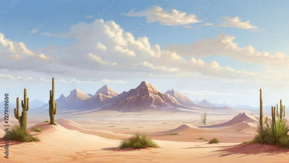 Realistic desert daytime landscape background