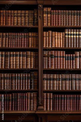Get lost in a world of knowledge and imagination with this captivating image of an ancient library bookshelf, where every book tells a tale of its own.