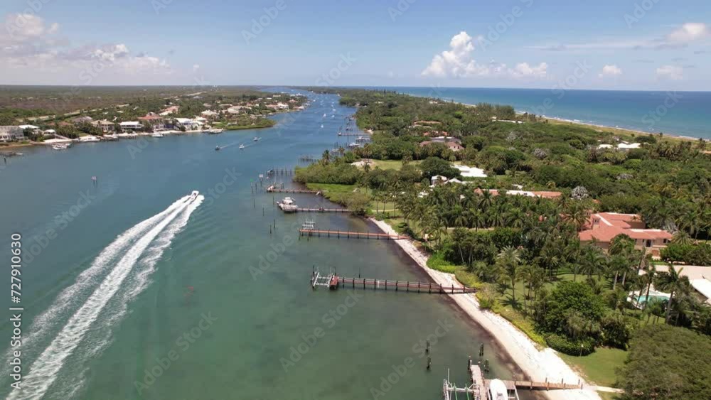 Aerial of Intracoastal Waterway And Jupiter Island Aerial of Intracoastal Waterway And Jupiter Island