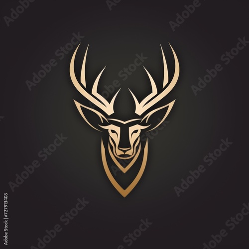 flat vector logo animal deer logo using bold lines logo design