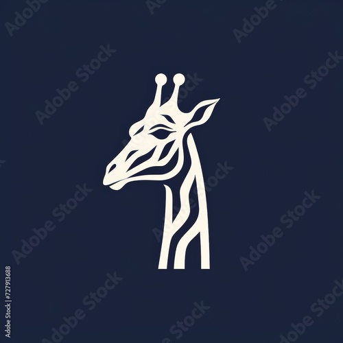 Flat logo vector logo of giraffe distinctive flat giraffe logo for a creative studio  highlighting its unique features