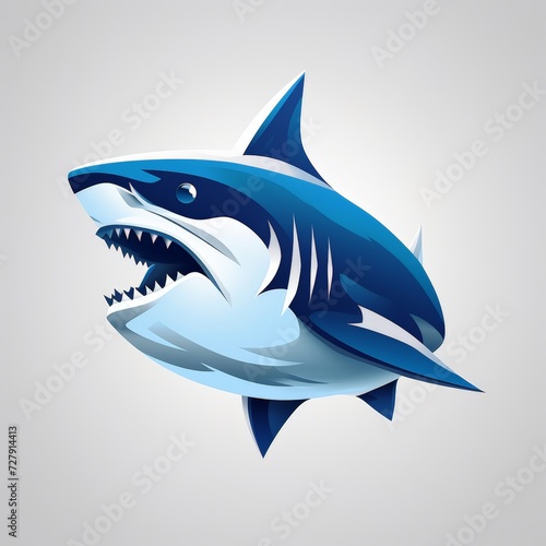  flat vector logo of animal shark dynamic flat shark logo for a cybersecurity firm  capturing strength and reliability