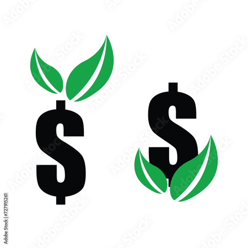 vector illustration of green leaf dollar