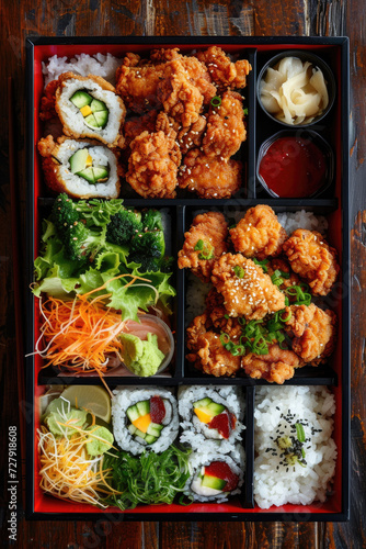 "Playful Bento Box Delight", street food and haute cuisine
