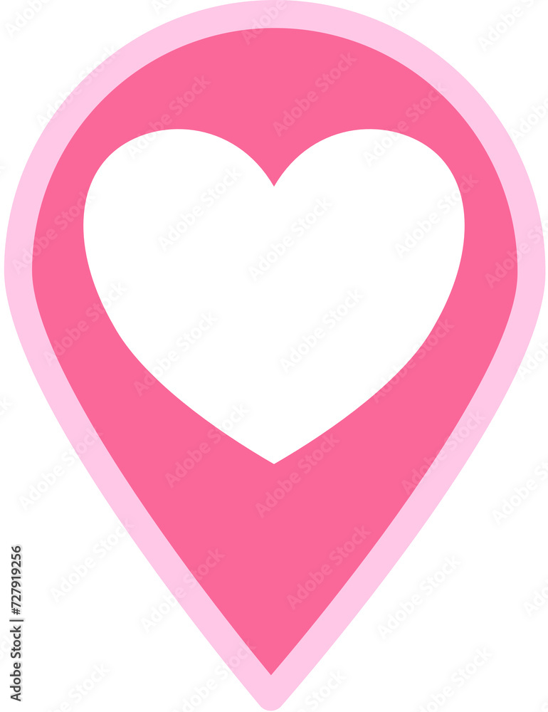Pin Location and heart icon 