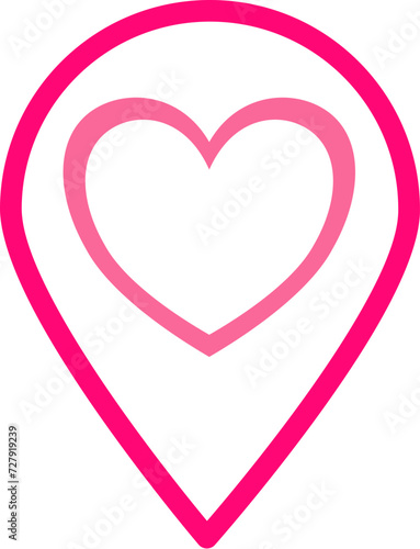Pin Location and heart icon 