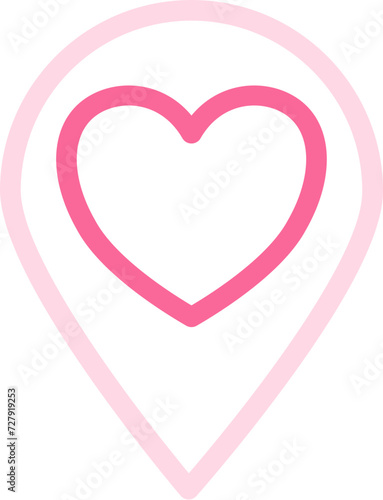 Pin Location and heart icon 