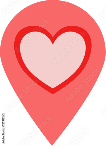 Pin Location and heart icon 