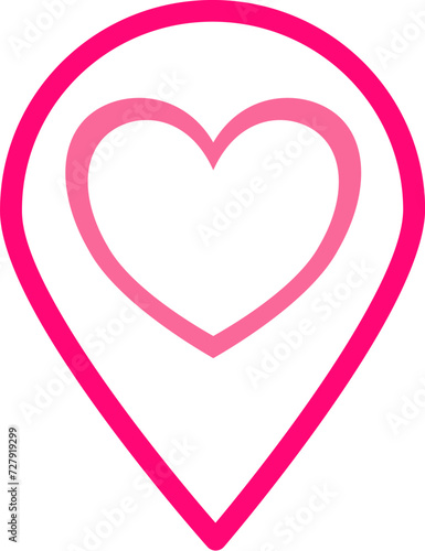 Pin Location and heart icon 