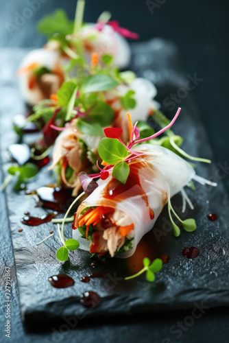 Creative Spring Roll Dellight, street food and haute cuisine photo