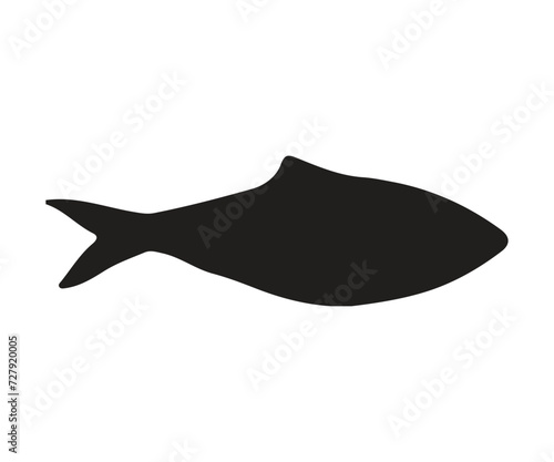 ilisha hilsa fish silhouette, white background photo