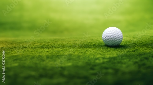 Golf ball on a vibrant green field 