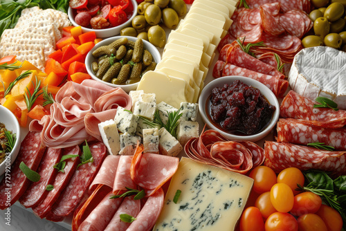 Delicious French Charcuterie Platter, street food and haute cuisine