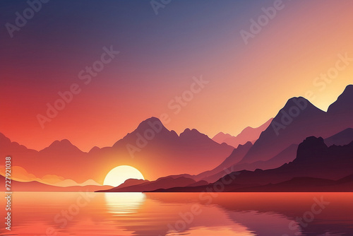 Golden Horizon  Sunset Landscape Background  Painting the Sky with Warm Hues  Capturing the Serenity of Dusk s Embrace  Generative AI.