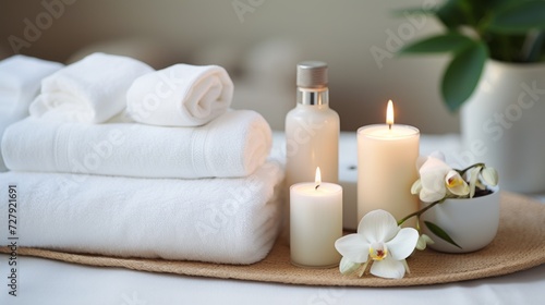 Elegant Spa Ambiance with Candles and Orchids