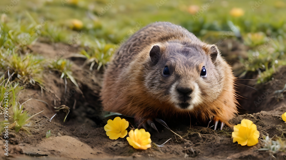 the groundhog crawled out of the hole, spring came groundhog day. the groundhog crawled out of the hole, spring came groundhog day.