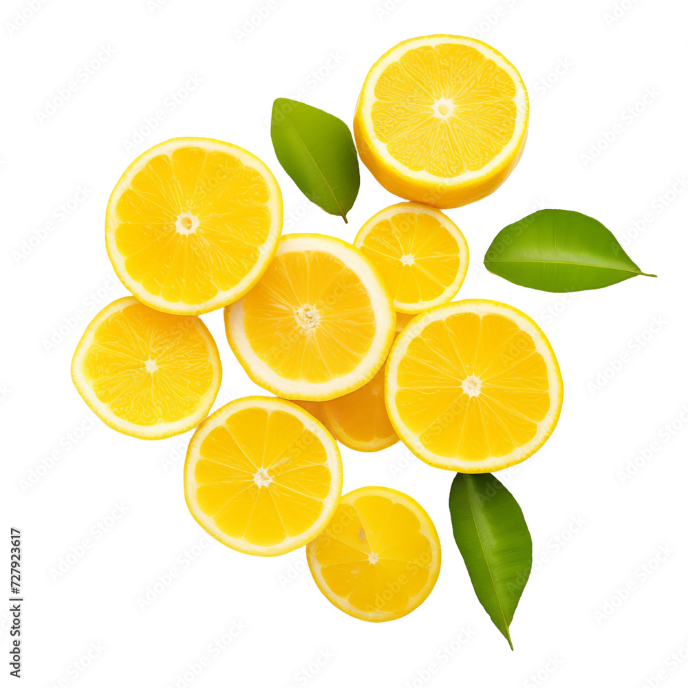lemon slices isolated on white