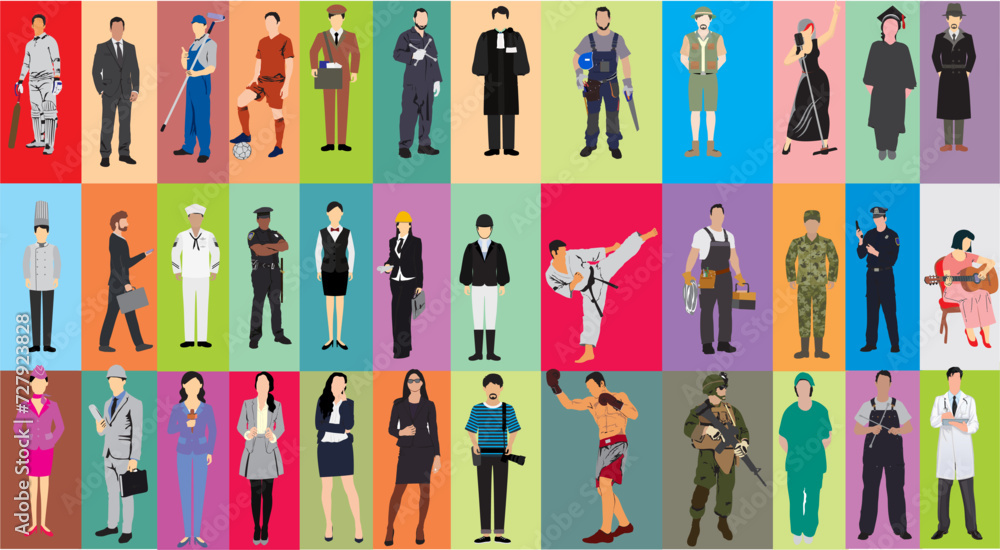Obraz premium illustration of a group of occupational people