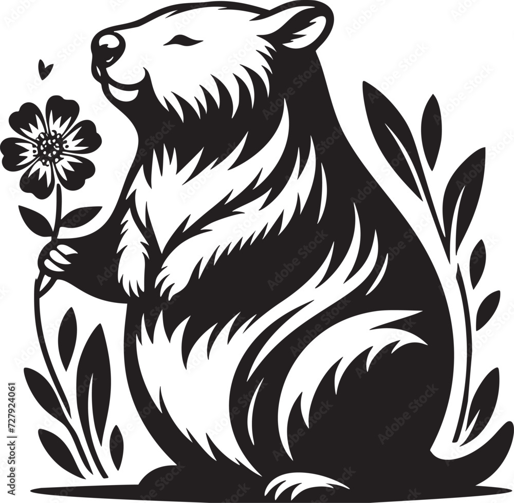 Obraz premium Floral Feast Wombat