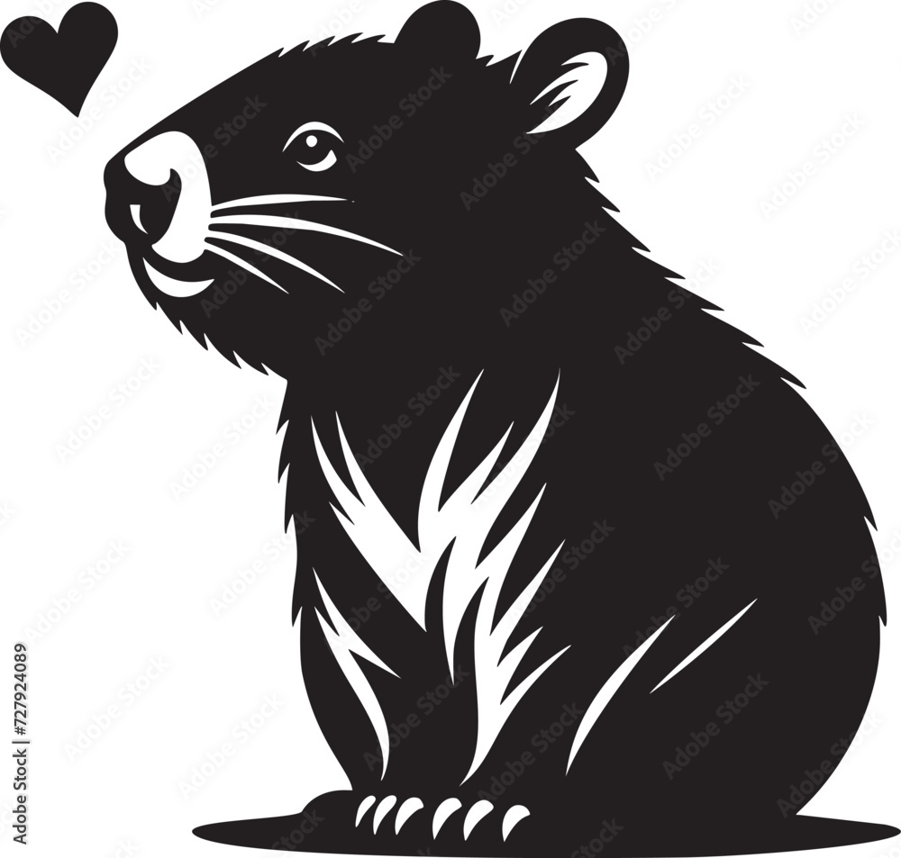 Wombat Love in Monochrome