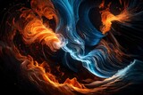 Waves of fire and ice colliding in a digital collision